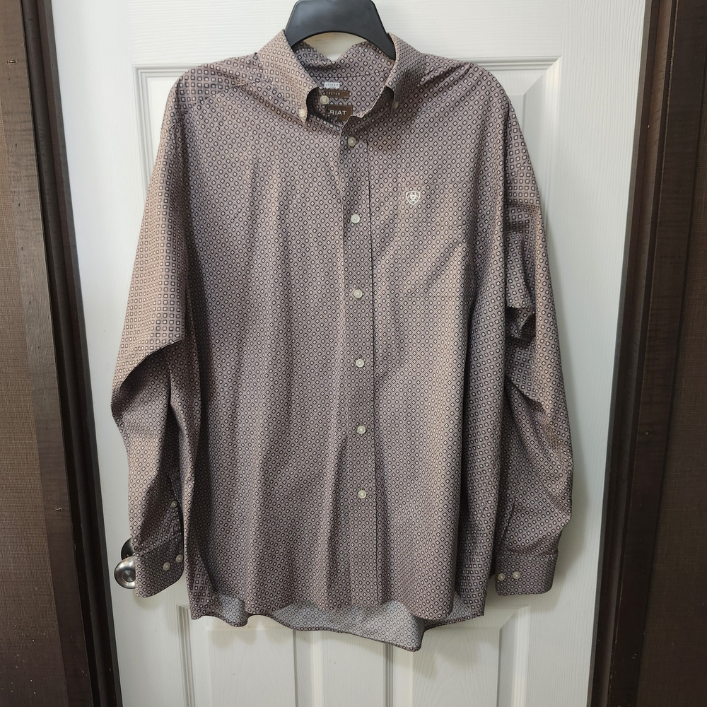 Ariat Stretch Micro Diamond Pattern Long Sleeve B… - image 1